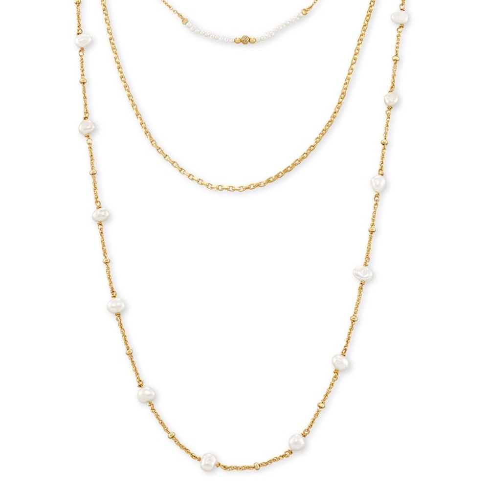 Kendra Scott Scarlet Gold Multi Strand Necklace in Mother of Pearl